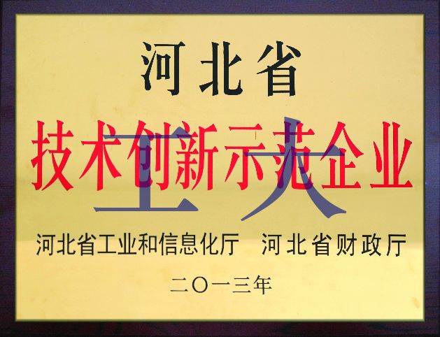 省級技術(shù)創(chuàng)新示范企業(yè)獎狀